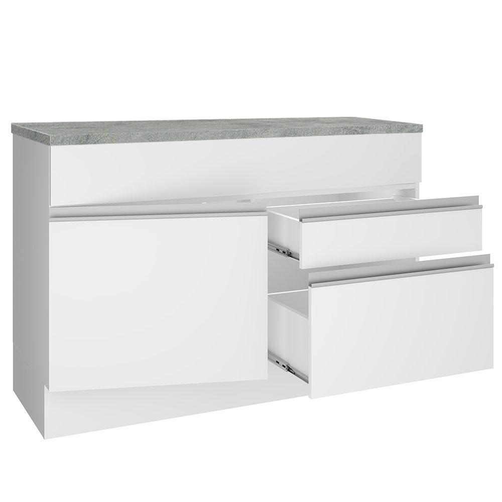 Foto 6 pulgar | Mueble para Fregadero Madesa Glamy 120 Cm 1 Puerta Y 2 Cajones con Encimera Blanco