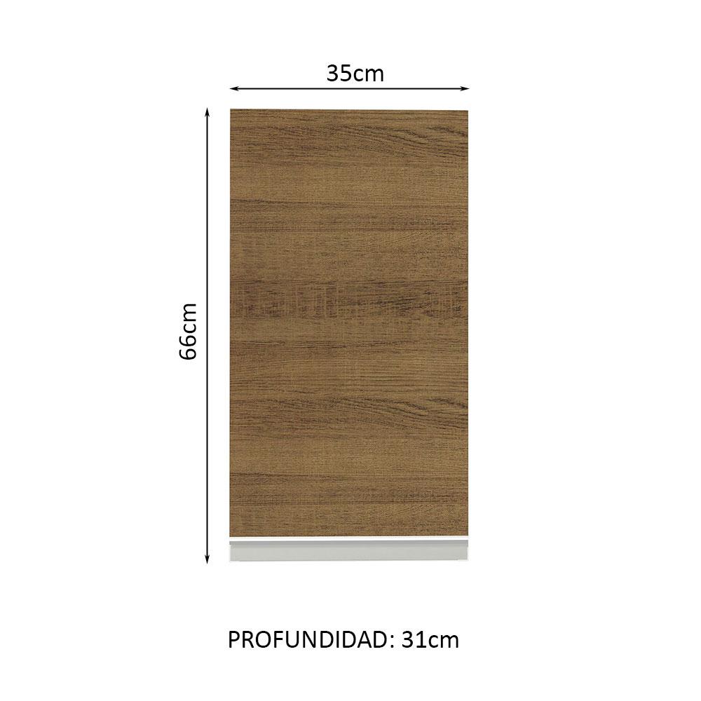 Foto 3 | Armario Madesa Glamy 35 cm 1 Puerta Blanco/Marrón