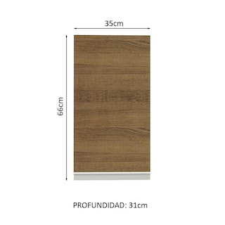 Foto 3 | Armario Madesa Glamy 35 cm 1 Puerta Blanco/Marrón