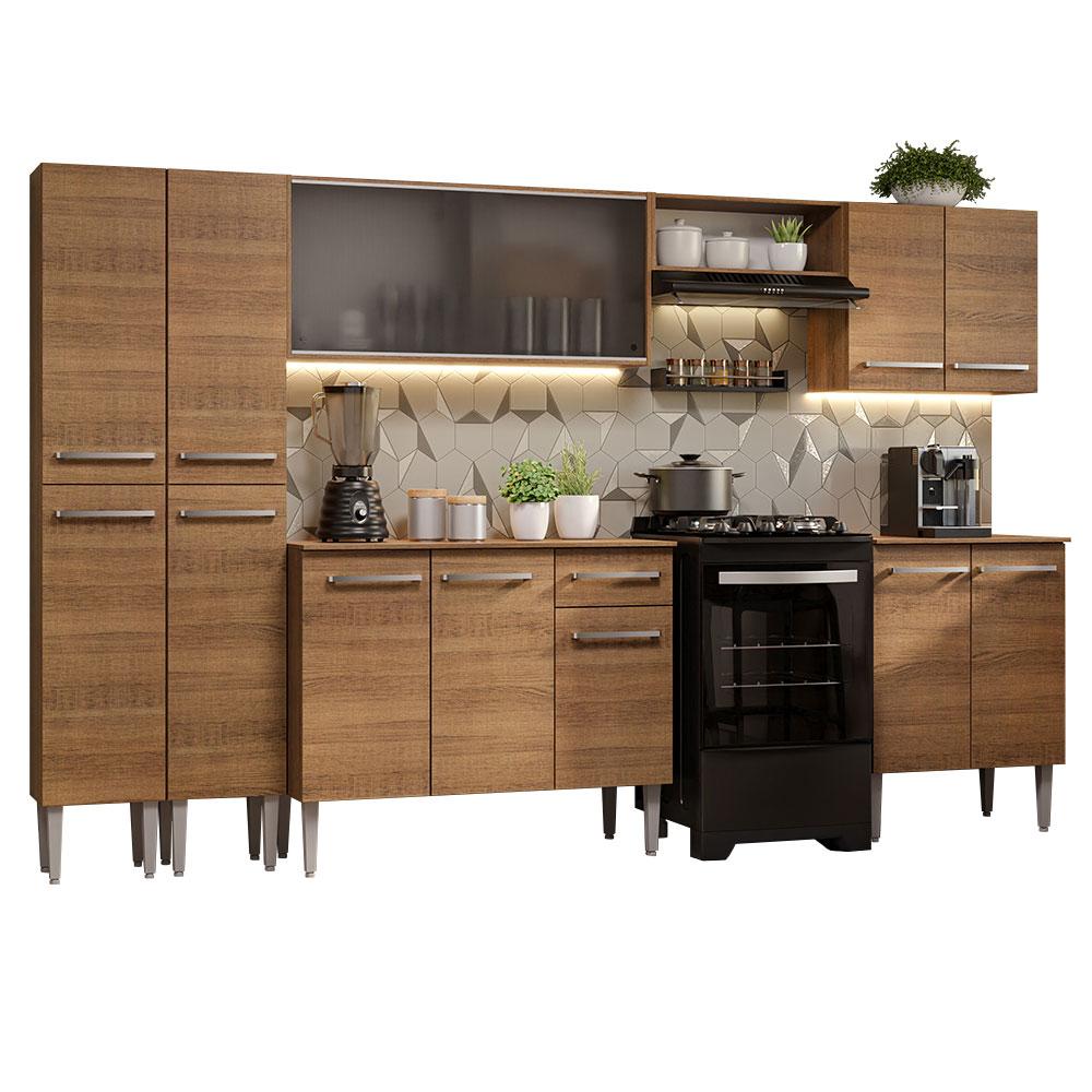Cocina Integral Completa Madesa Emilly 04 Marrón 293 cm