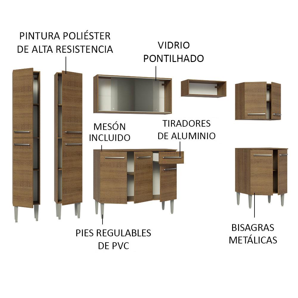 Foto 5 pulgar | Cocina Integral Completa Madesa Emilly 04 Marrón 293 cm