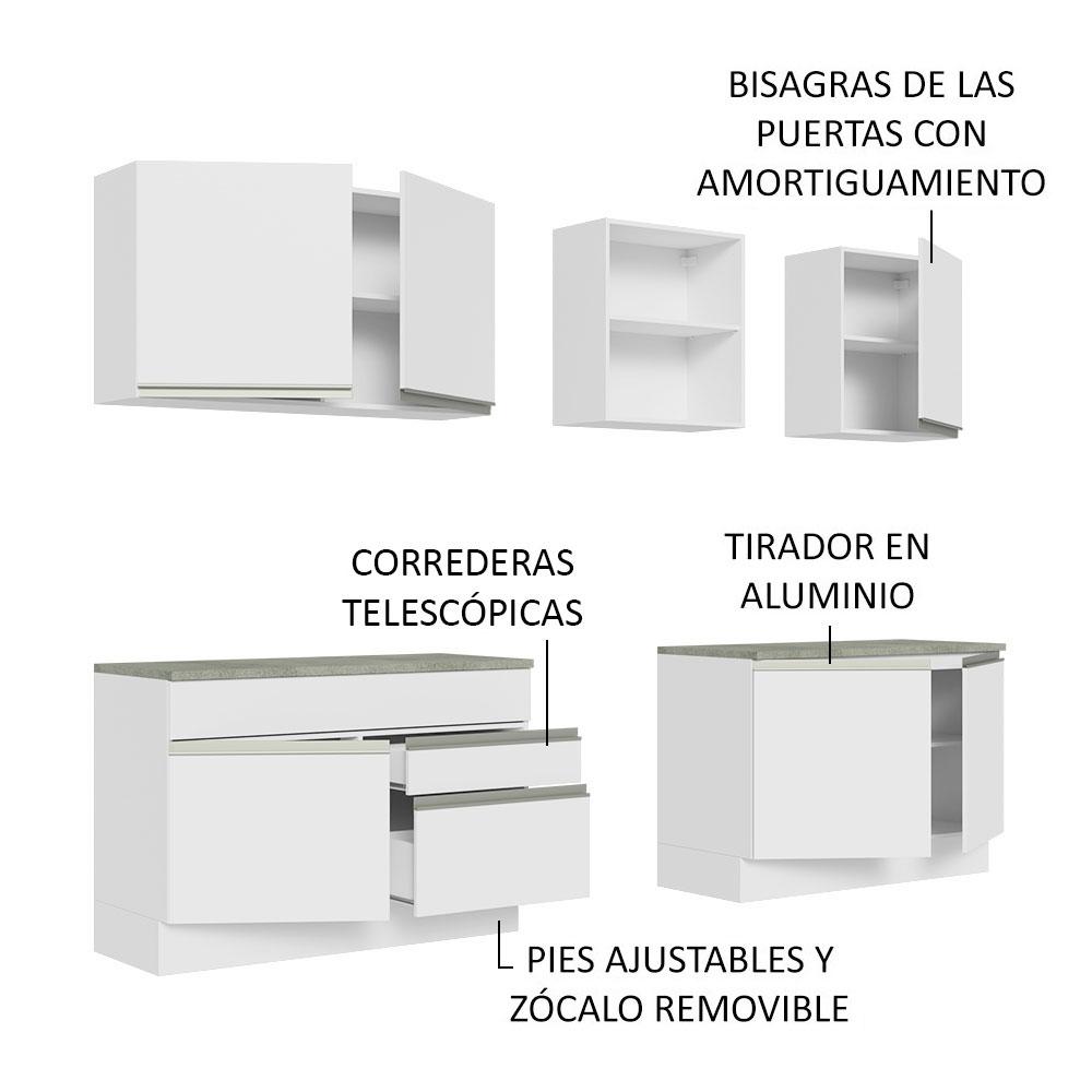 Foto 7 pulgar | Cocina Integral Completa Madesa Glamy 06 Blanco 240 cm