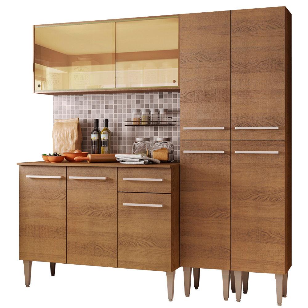 Armario Cocina Completo 169 cm Emilly Voice Madesa 06 color Marrón