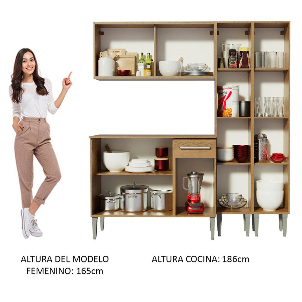 Foto 6 pulgar | Armario Cocina Completo 169 cm Emilly Voice Madesa 06 color Marrón