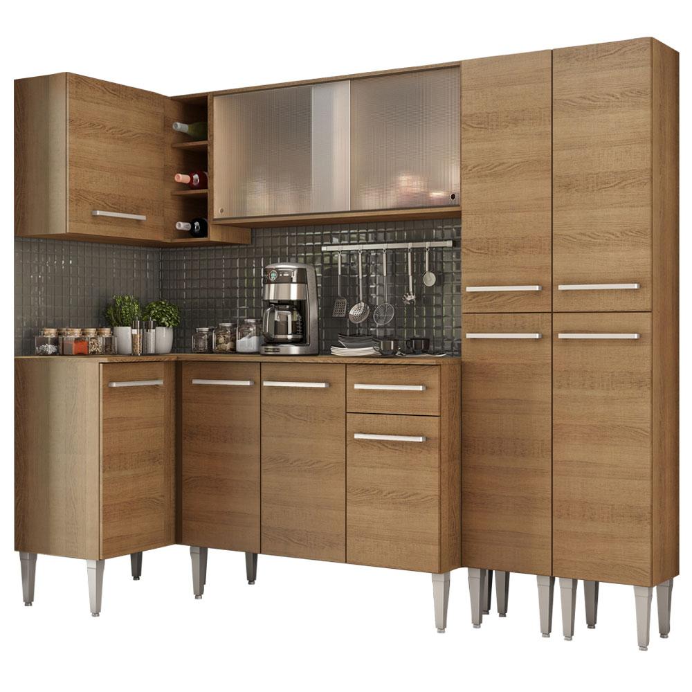 Cocina Integral Madesa Emilly Marrón de 293 cm