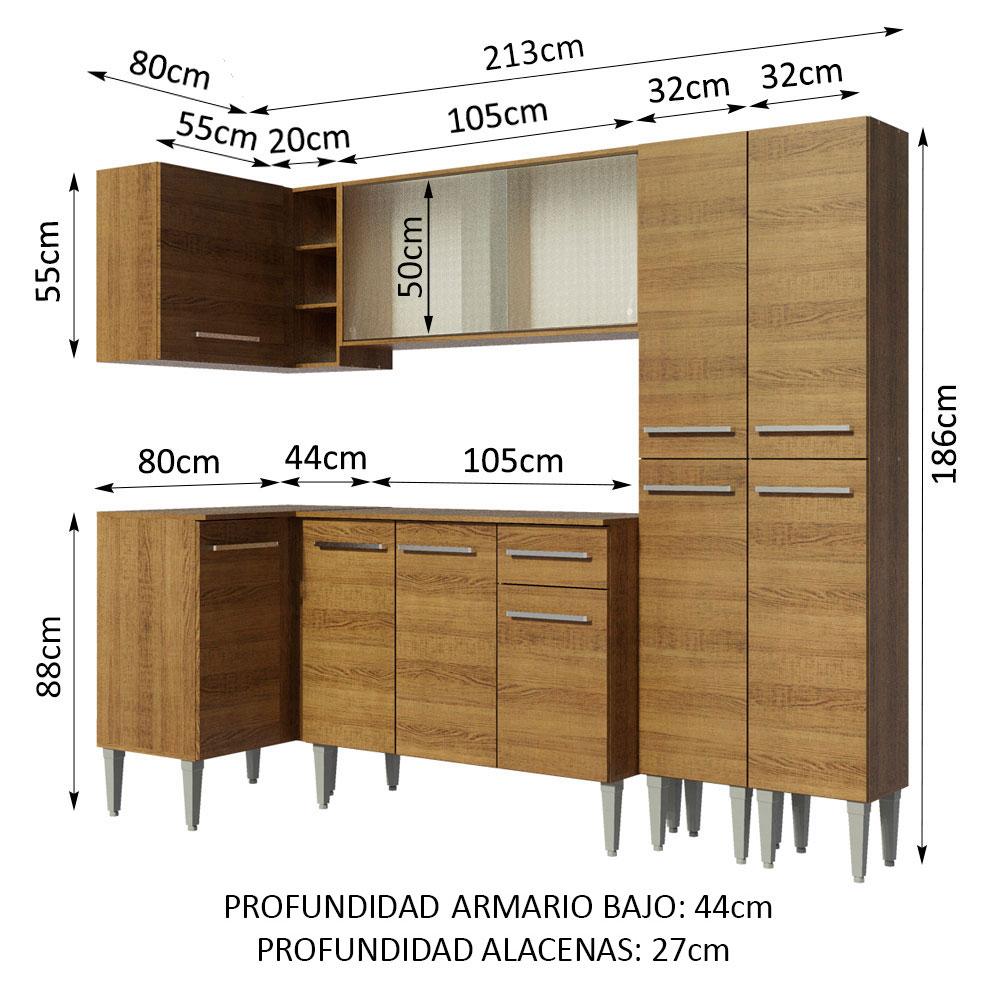 Foto 4 pulgar | Cocina Integral Madesa Emilly Marrón de 293 cm