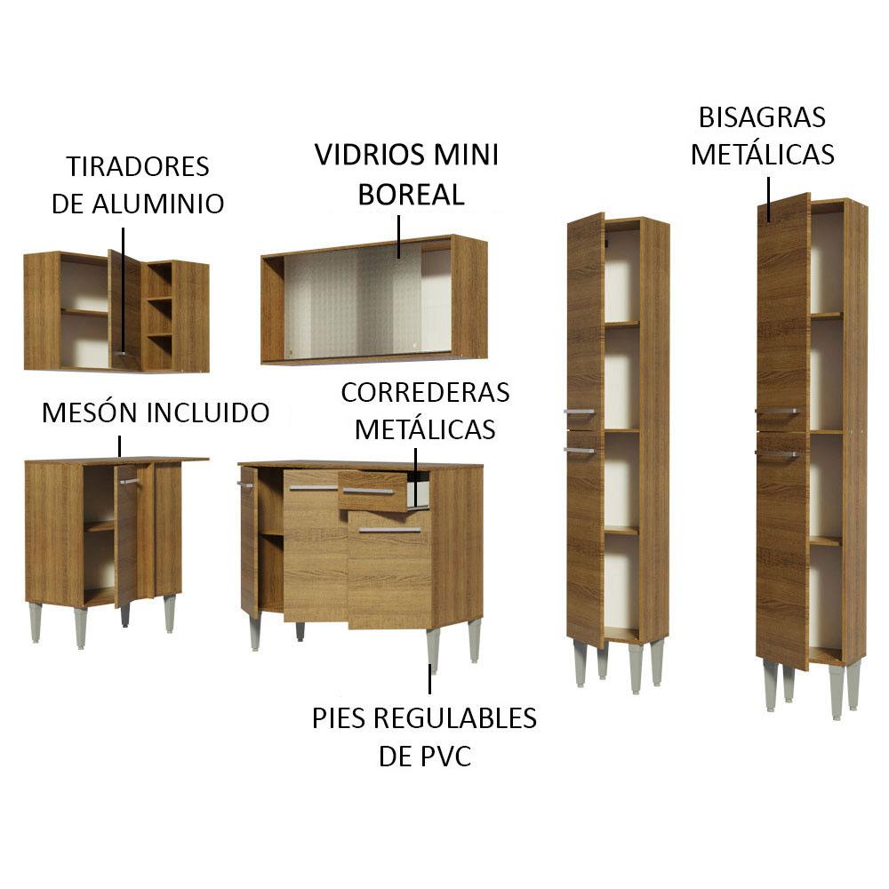 Foto 4 | Cocina Integral Madesa Emilly Marrón de 293 cm