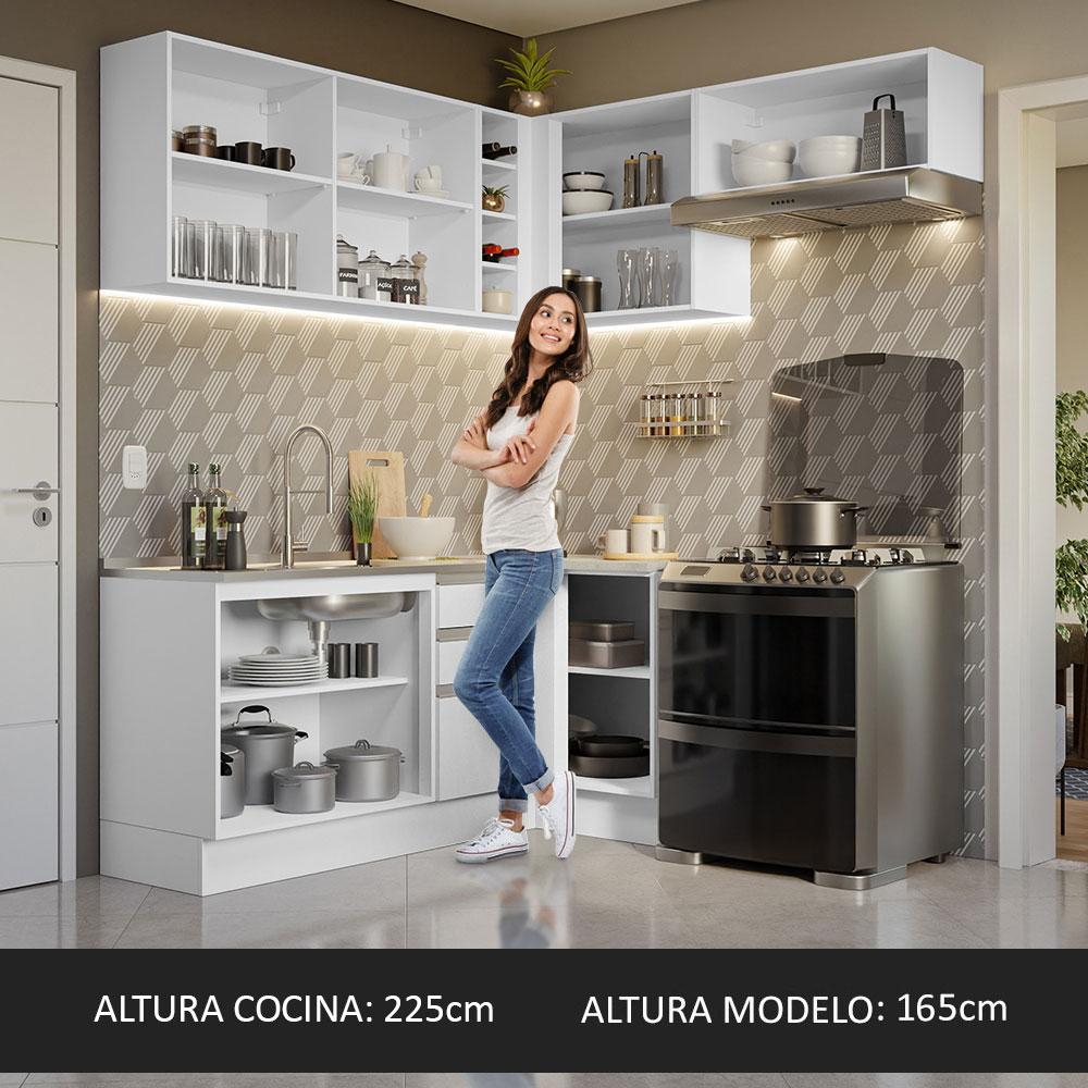 Foto 6 | Cocina Integral Esquinera Completa Madesa Glamy Blanco 349 cm