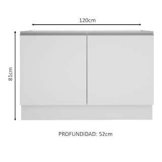 Foto 3 | Mueble Fregadero Madesa Glamy 120 cm 2 Puertas Sin Tapa y Fregadero Blanco