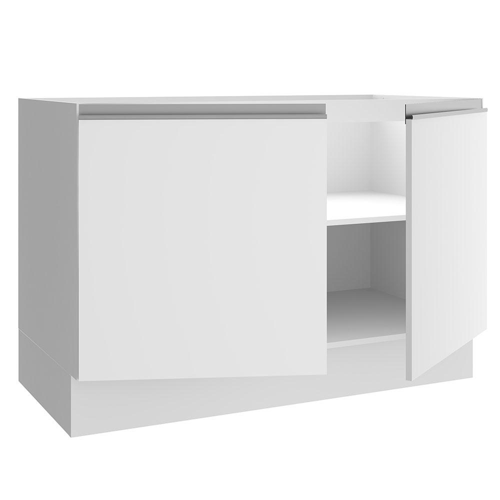 Foto 5 pulgar | Mueble Fregadero Madesa Glamy 120 cm 2 Puertas Sin Tapa y Fregadero Blanco