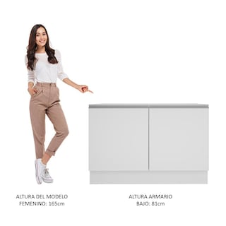Foto 7 | Mueble Fregadero Madesa Glamy 120 cm 2 Puertas Sin Tapa y Fregadero Blanco