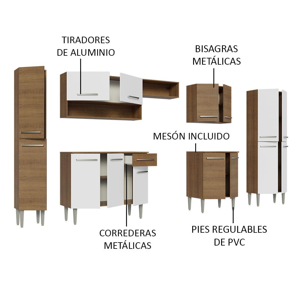 Foto 5 pulgar | Cocina Integral Completa Madesa Emilly Marrón y Blanco 325 cm