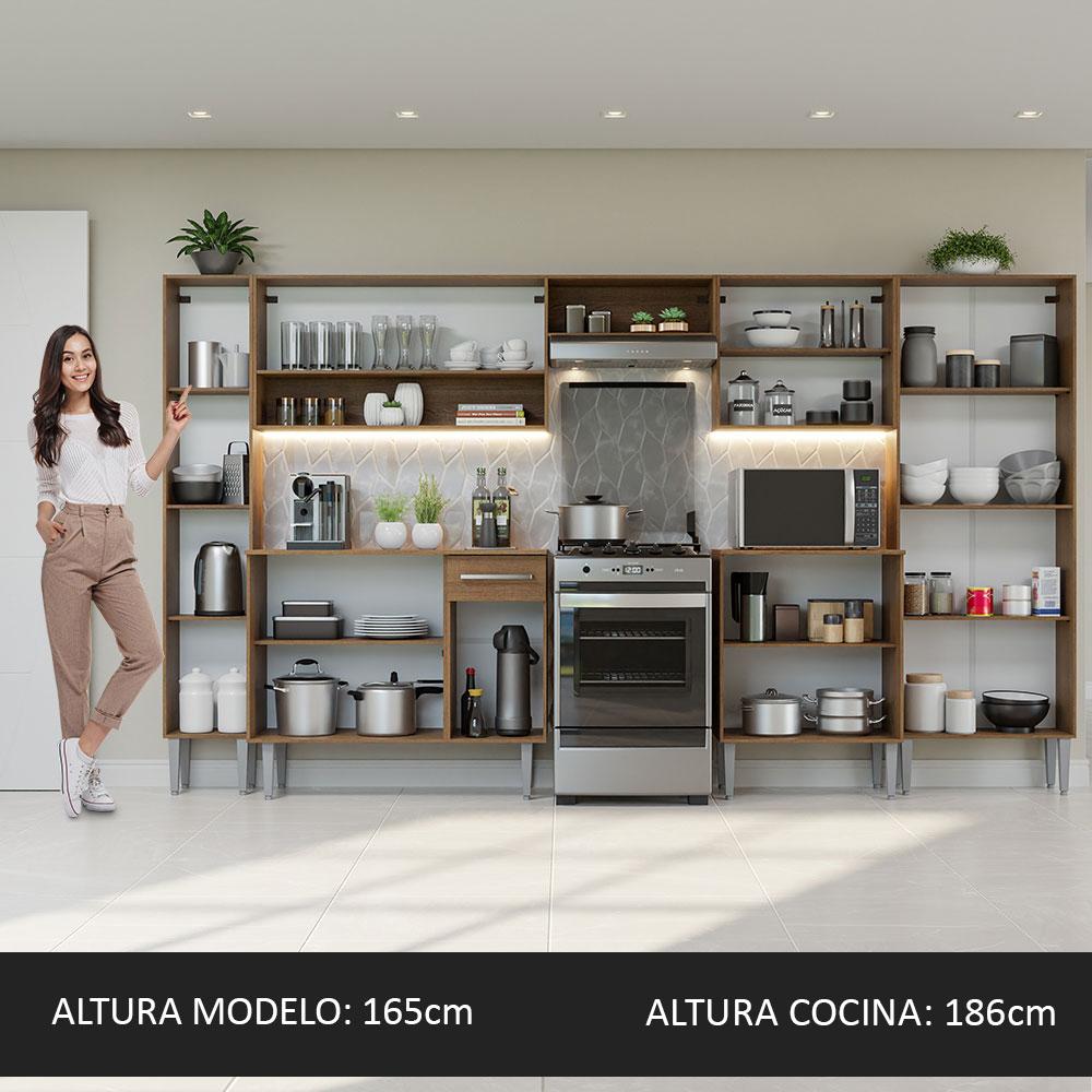 Foto 6 pulgar | Cocina Integral Completa Madesa Emilly Marrón y Blanco 325 cm