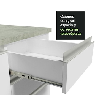 Foto 7 | Mostrador 80 Cm 2 Cajones Glamy Madesa Blanco