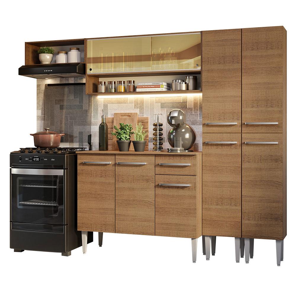 Cocina Integral Completa 229 cm Emilly Madesa 07 Marrón