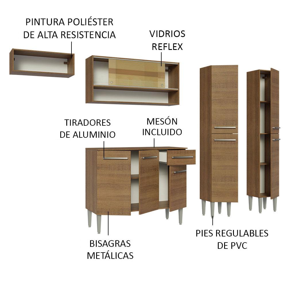 Foto 4 | Cocina Integral Completa 229 cm Emilly Madesa 07 Marrón