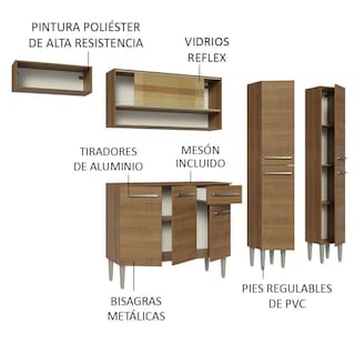 Foto 4 | Cocina Integral Completa 229 cm Emilly Madesa 07 Marrón