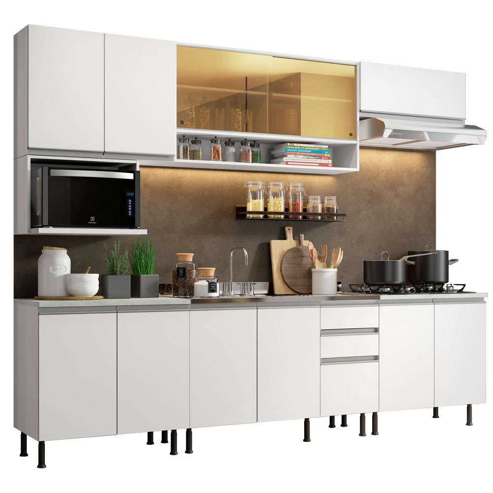 Foto 1 | Cocina Integral Completa 280 cm Genova Madesa 04sr Blanco