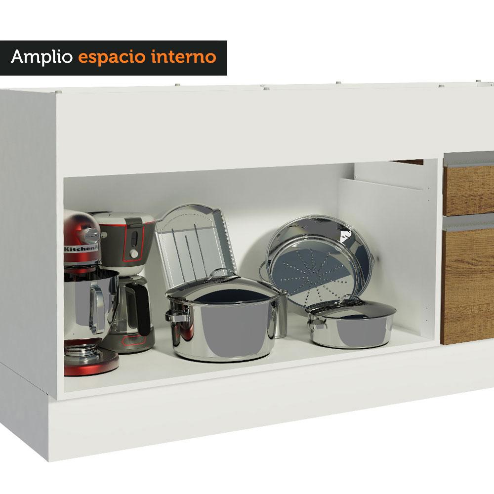 Foto 5 | Cocina Integral Completa Madesa 350 cm Glamy 01 Blanco/Marrón