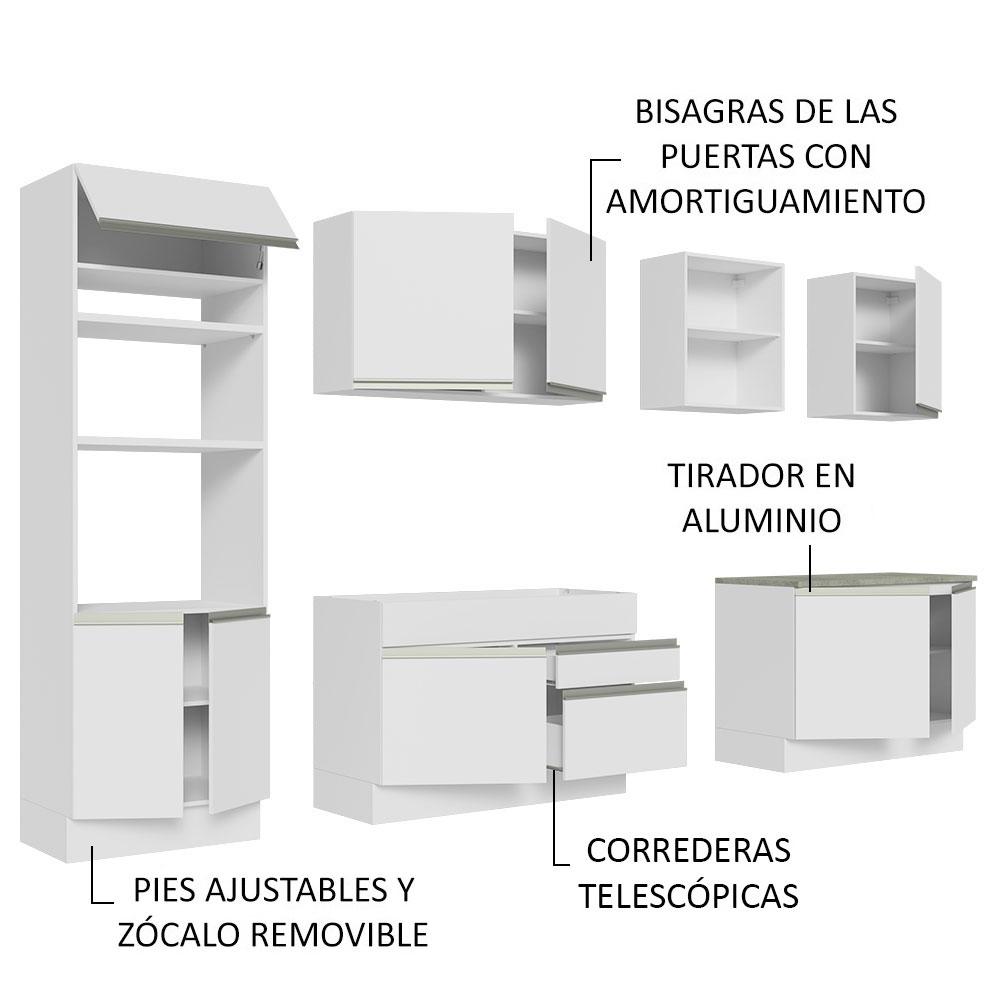 Foto 4 | Cocina Integral Completa 310 cm Glamy Madesa 02 Blanco