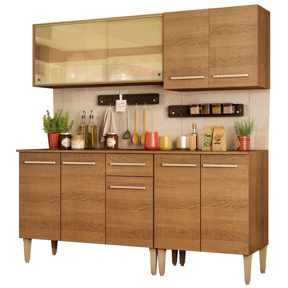 Cocina Integral Completa 169 cm Emilly Drive Madesa 04 Marrón