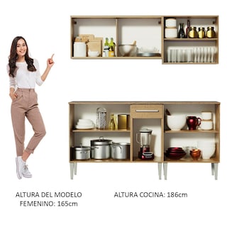 Foto 7 | Cocina Integral Completa 169 cm Emilly Drive Madesa 04 Marrón