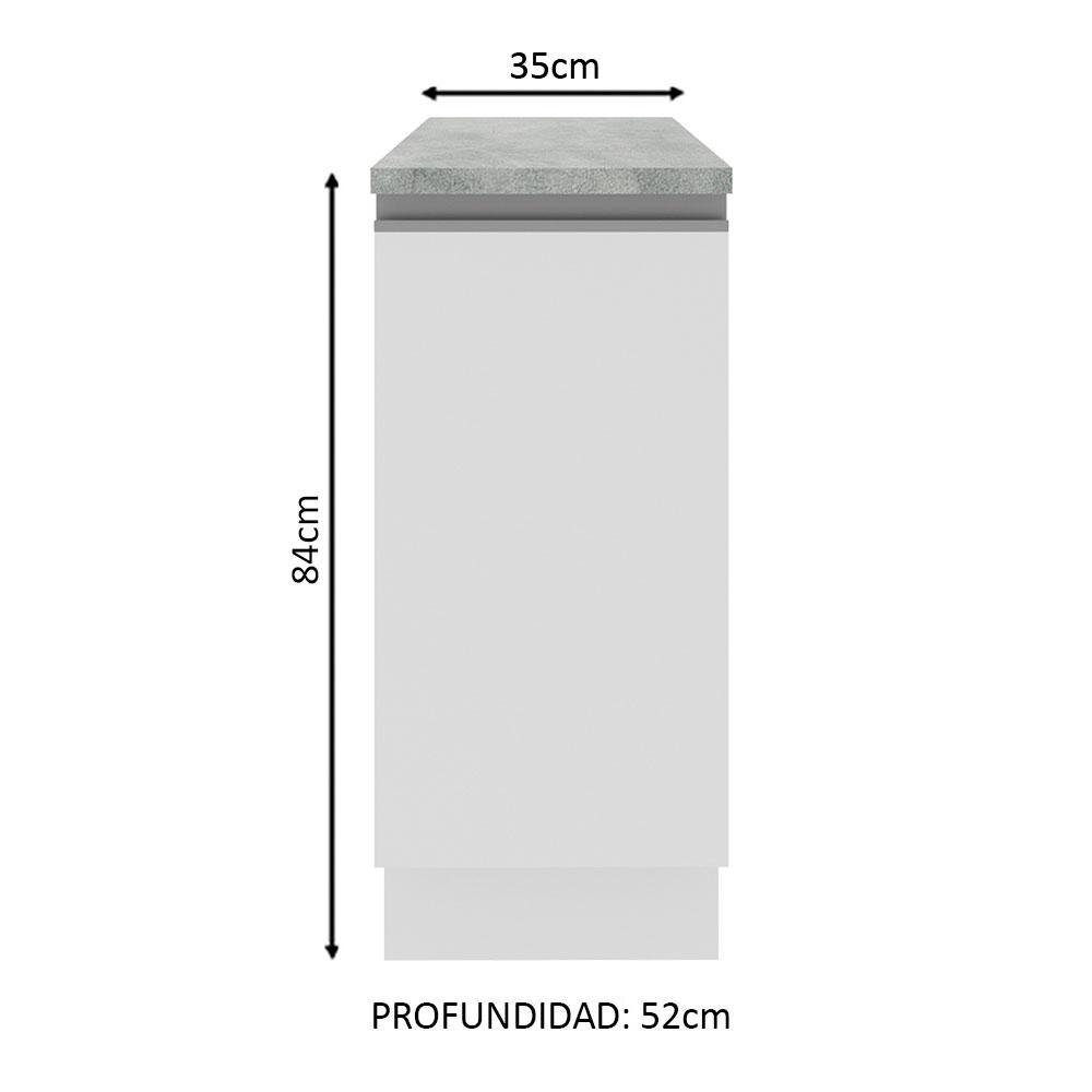 Foto 4 pulgar | Mostrador Madesa Glamy 35 cm 1 Puerta Blanco