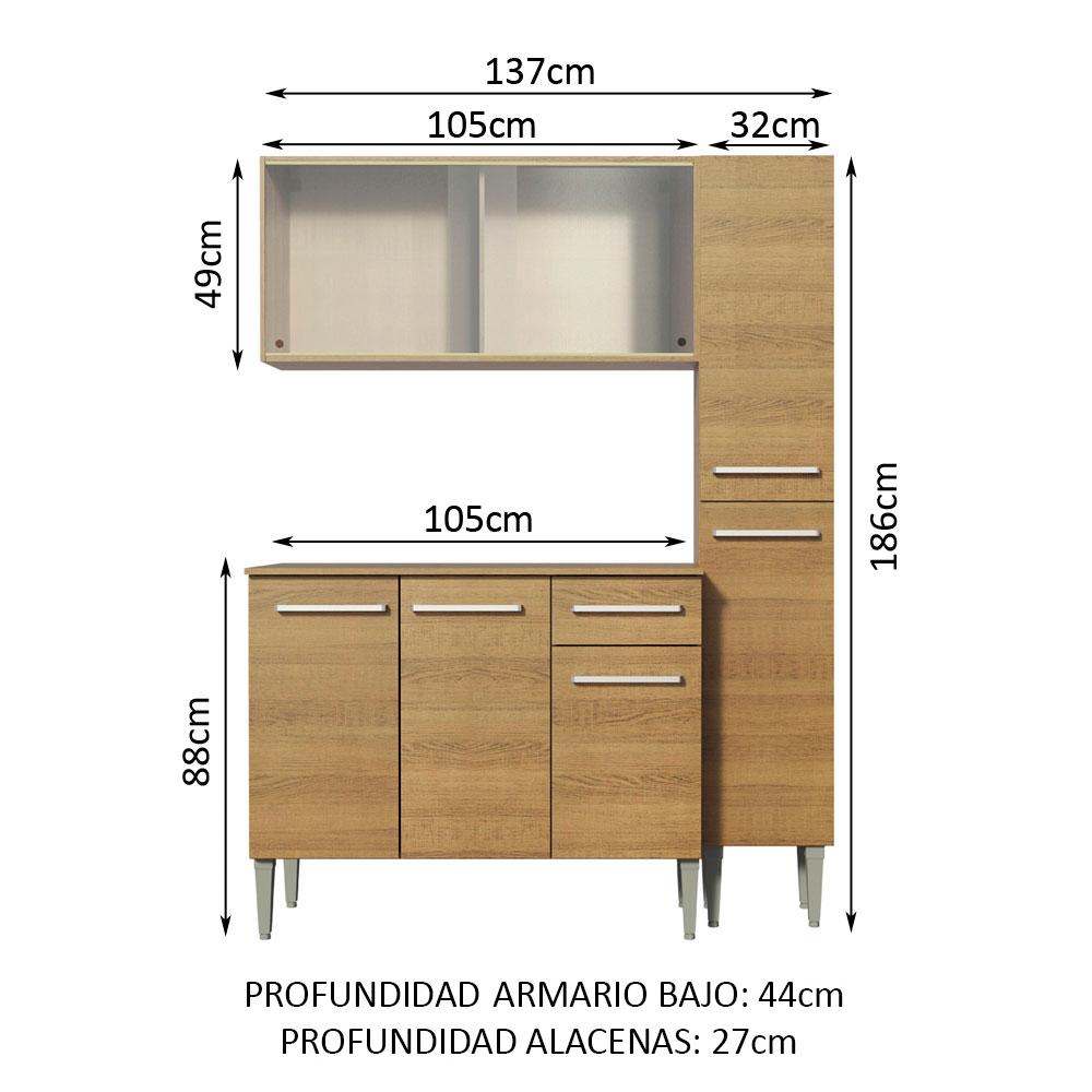 Foto 4 pulgar | Cocina Integral Madesa Emilly Force Marrón