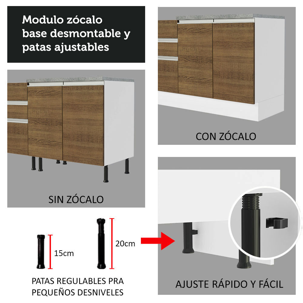 Foto 4 | Cocina Completo 240 cm Madesa Glamy Marrón