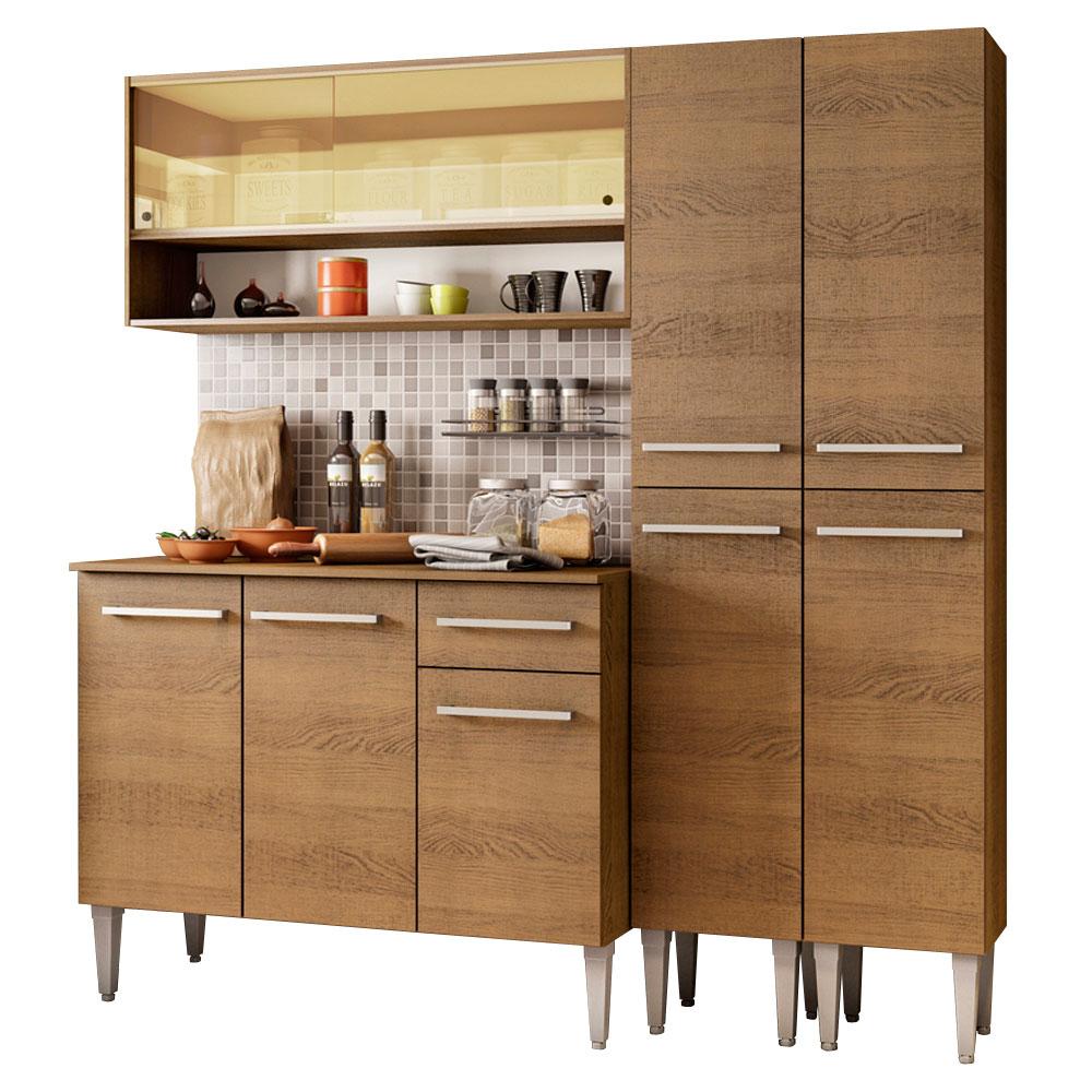 Cocina Compacta Emilly Winter Madesa 169cm Marrón