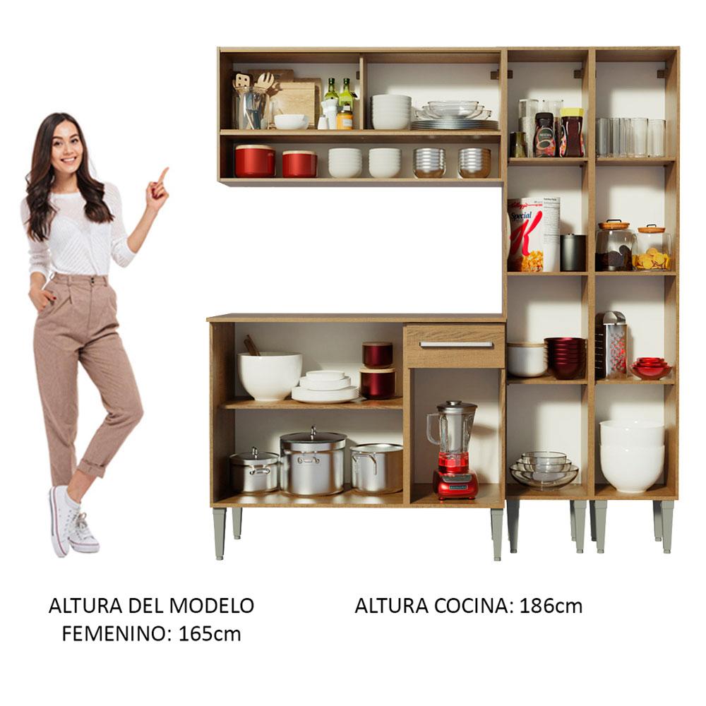 Foto 8 | Cocina Compacta Emilly Winter Madesa 169cm Marrón