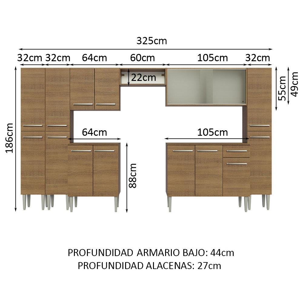 Foto 4 pulgar | Cocina Integral Madesa GREM3250035Z color Marrón 8 Piezas