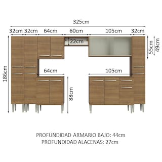 Foto 3 | Cocina Integral Madesa GREM3250035Z color Marrón 8 Piezas