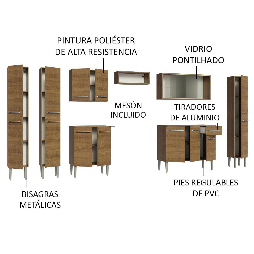 Foto 5 pulgar | Cocina Integral Madesa GREM3250035Z color Marrón 8 Piezas
