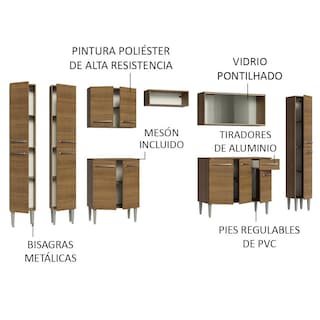 Foto 4 | Cocina Integral Madesa GREM3250035Z color Marrón 8 Piezas