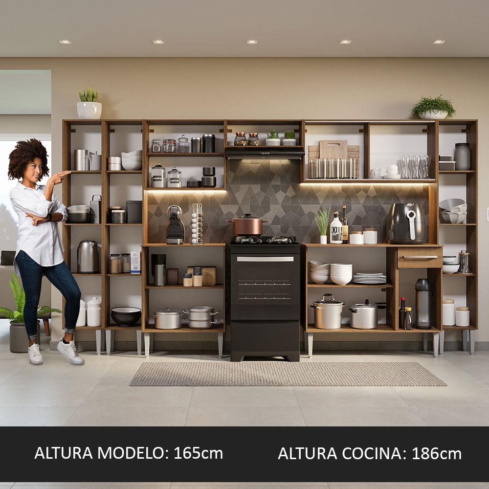 Foto 6 pulgar | Cocina Integral Madesa GREM3250035Z color Marrón 8 Piezas