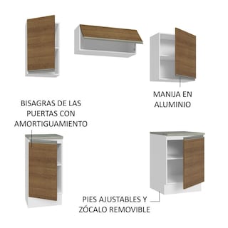 Foto 4 | Cocina Compacta Madesa Glamy 180 Cm - Blanco/marrón 12