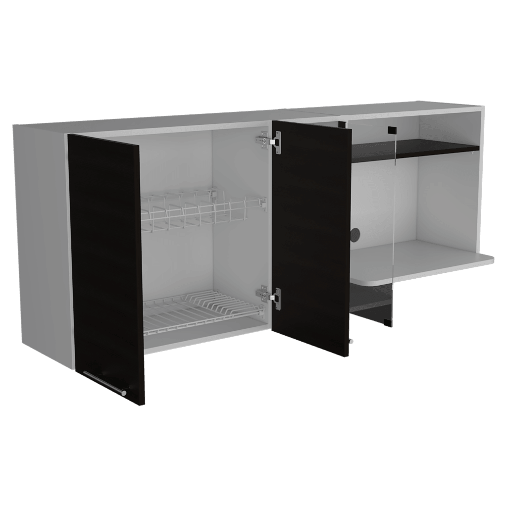 Foto 5 pulgar | Gabinete Superior Viltex, Incluye Locero Y Portavasos, Color Wengue Y Blanco