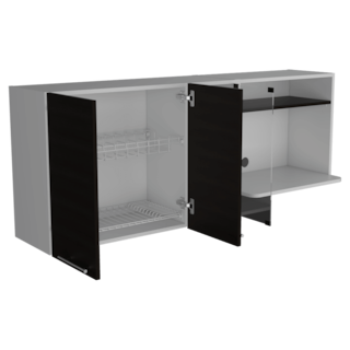 Foto 4 | Gabinete Superior Viltex, Incluye Locero Y Portavasos, Color Wengue Y Blanco