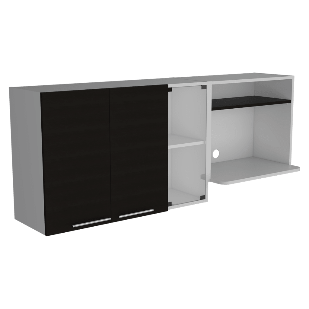 Foto 6 pulgar | Gabinete Superior Viltex, Incluye Locero Y Portavasos, Color Wengue Y Blanco