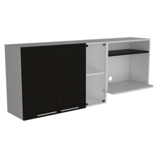 Foto 5 | Gabinete Superior Viltex, Incluye Locero Y Portavasos, Color Wengue Y Blanco