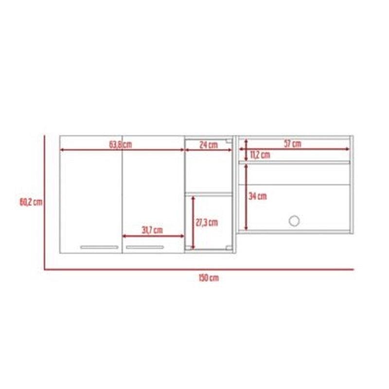 Foto 9 pulgar | Gabinete Superior Viltex, Incluye Locero Y Portavasos, Color Wengue Y Blanco