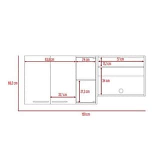 Foto 8 | Gabinete Superior Viltex, Incluye Locero Y Portavasos, Color Wengue Y Blanco