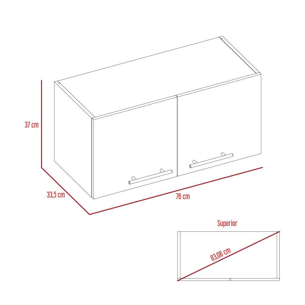 Foto 8 pulgar | Mueble Sobre Campana Delfi Blanco 2 Puertas