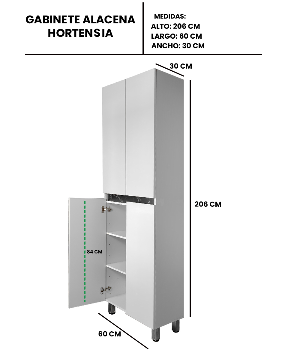 Foto 8 pulgar | Gabinete Modular de Almacenamiento Decomobil Hortensia con 4 Estantes y 2 Puertas