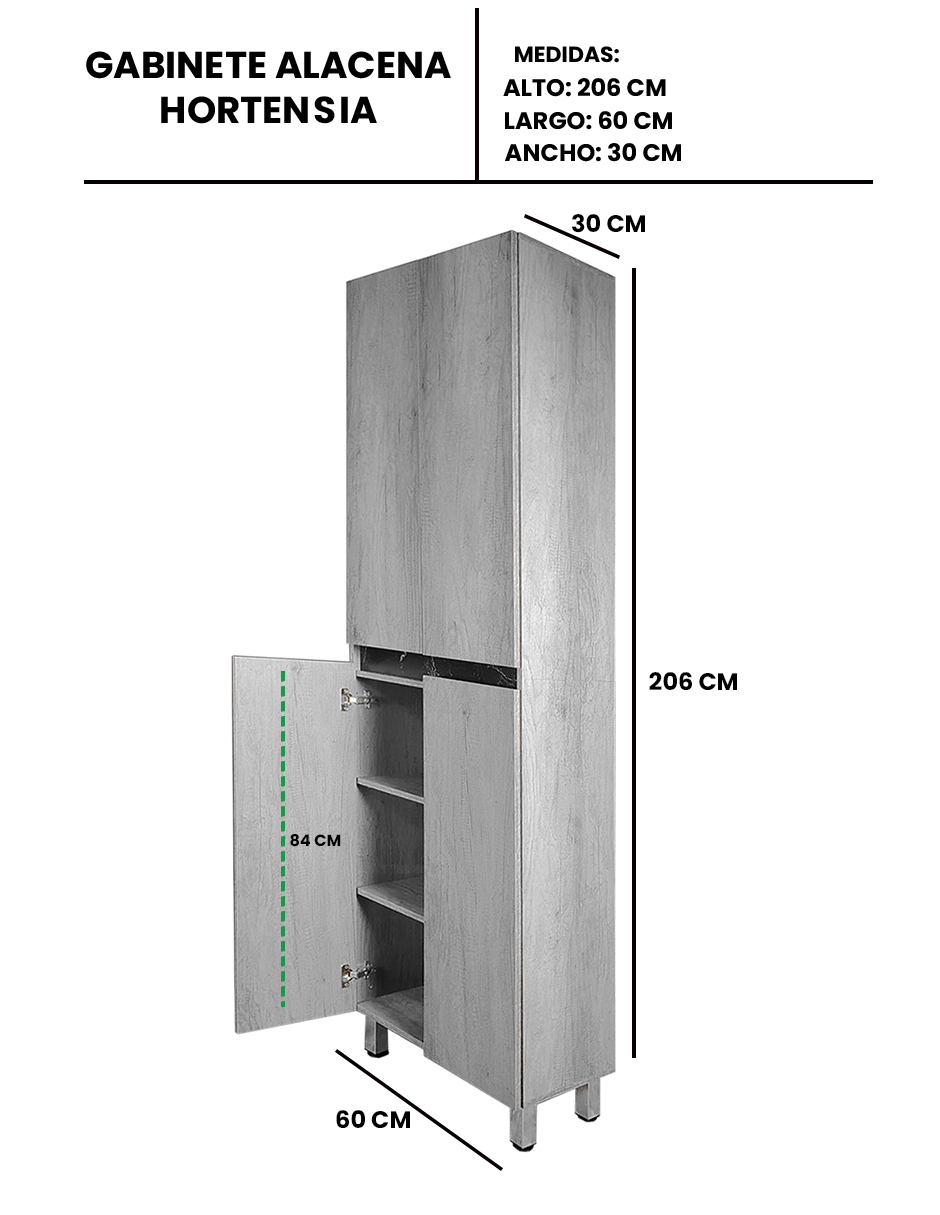 Foto 8 pulgar | Gabinete Modular de Almacenamiento Decomobil Hortensia con 4 Estantes y 2 Puertas