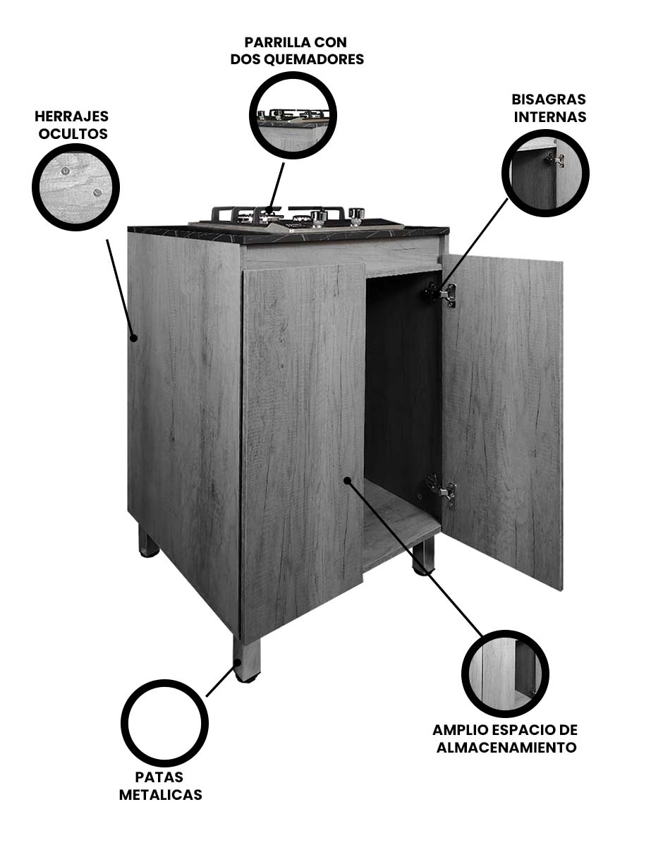 Foto 5 | Gabinete Inferior de Cocina con Parrilla de Gas