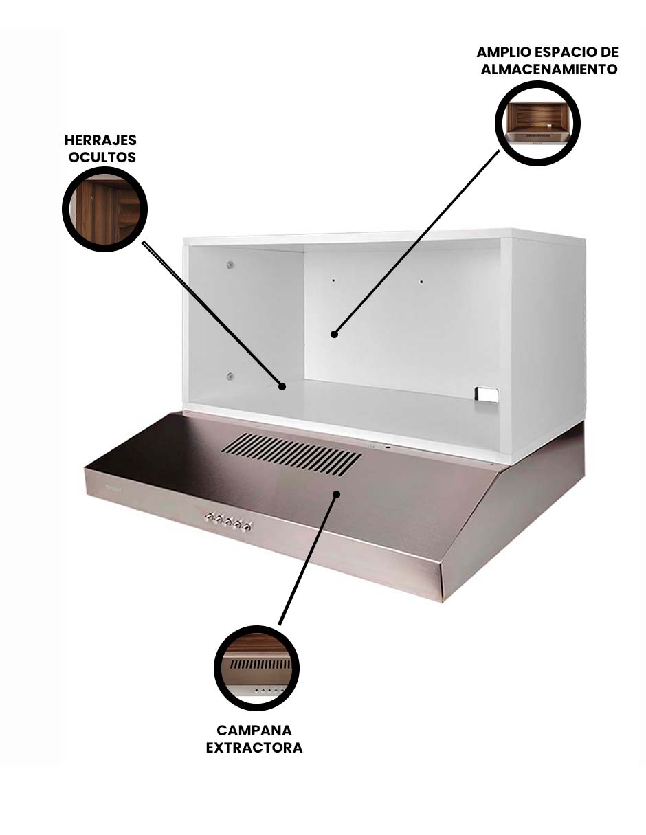 Foto 4 pulgar | Campana Extractora para Cocina Decomobil con Alacena