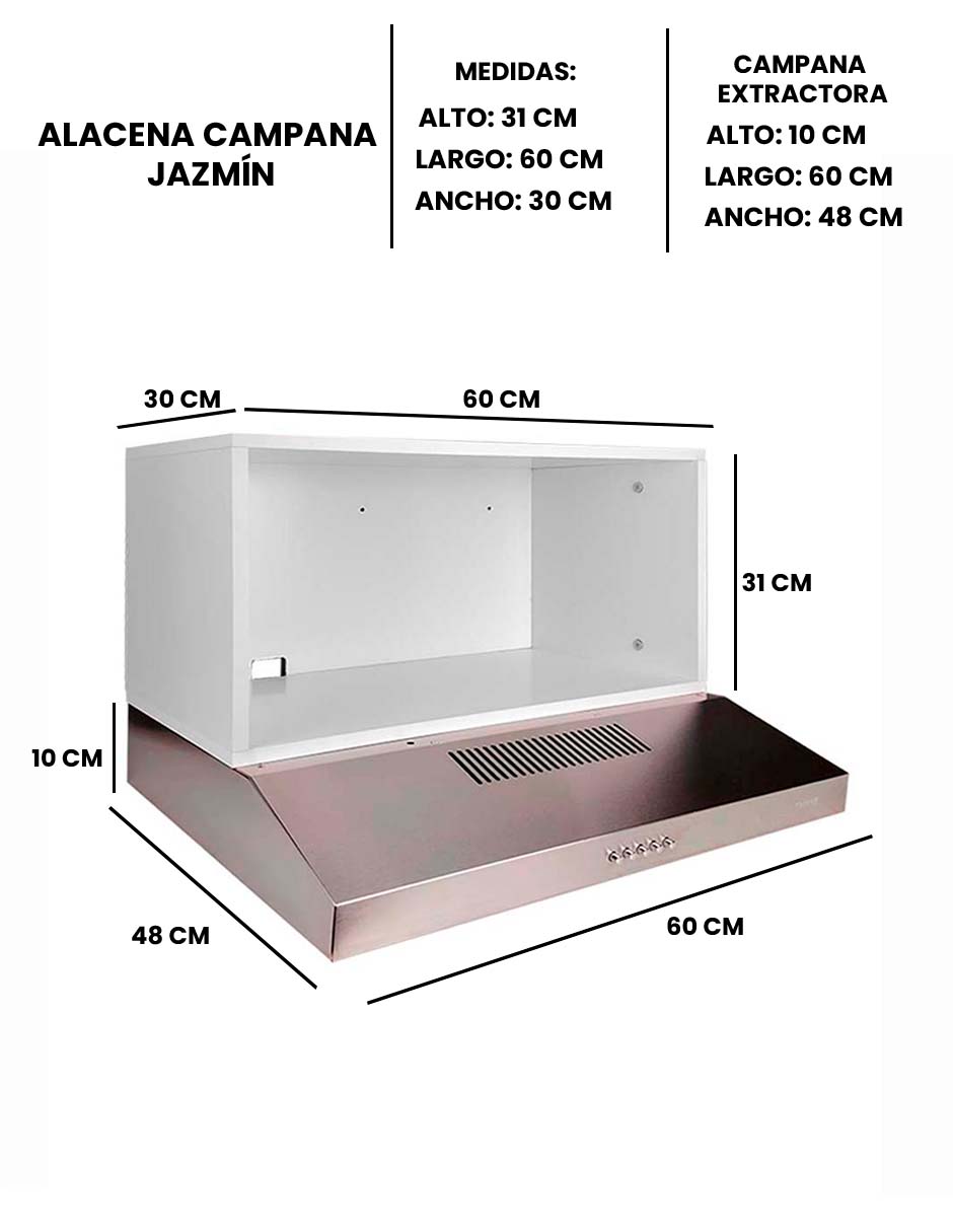 Foto 9 pulgar | Campana Extractora para Cocina Decomobil con Alacena