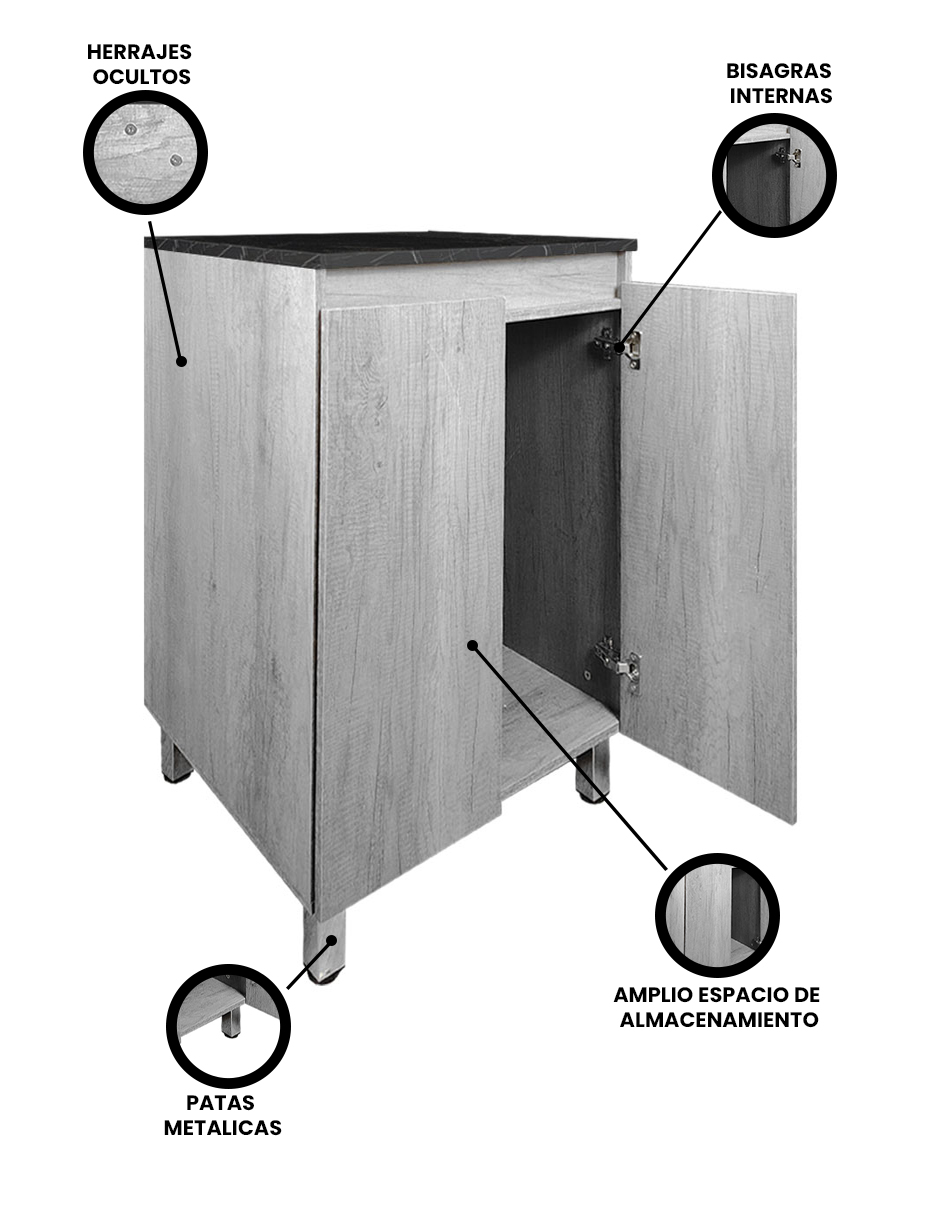 Foto 5 pulgar | Gabinete Inferior De Cocina Para Parrilla Modelo Iris